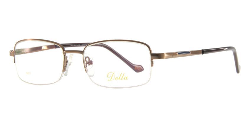 Della D011BROWN Eyeglasses - 45 Degree View
