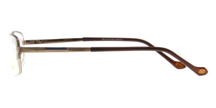 Della D011BROWN Eyeglasses - Side View
